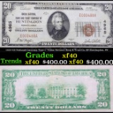 1929 $20 National Currency Type 1  'Union National Banj & Trust Co. OF Huntingdon, PA' Grades xf