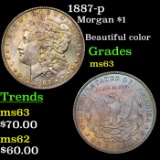 1887-p Morgan Dollar $1 Grades Select Unc