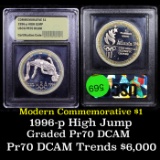 Proof 1996-P Olympics High Jump Modern Commem Dollar $1 Graded GEM++ Proof Deep Cameo By USCG