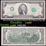 2013 $2 Green Seal Federal Reseve Note (Kansas City, MI) Grades Gem+ CU