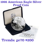 1998-p Proof SILVER Eagle original mint packaging w/coa