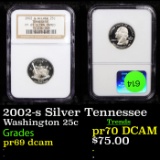 Proof NGC 2002-s Silver Tennessee Washington Quarter 25c Graded pr69 dcam By NGC