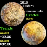 2016 Silver Eagle Dollar $1 Grades ms69