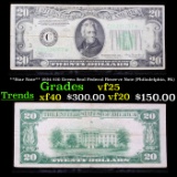 **Star Note** 1934 $20 Green Seal Federal Reserve Note (Philadelphia, PA) Grades vf+