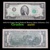 1976 $2 Green Seal Federal Reseve Note (Atlanta, GA) Grades Select AU