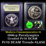 Proof 1996-P Olympics Paralympics Modern Commem Dollar $1 Graded GEM++ Proof Deep Cameo By USCG