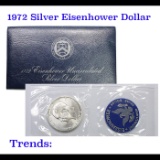 1972-s Silver Uncirculated Eisenhower Dollar in Original Packaging with COA  