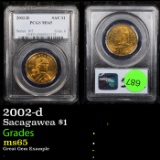 PCGS 2002-d Sacagawea Dollar $1 Graded ms65 By PCGS