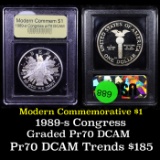 Proof 1989-S Congress Modern Commem Dollar $1 Graded GEM++ Proof Deep Cameo By USCG