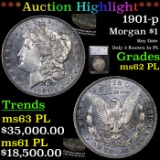 *HIGHLIGHT OF ENTIRE AUCTION* 1901-p Morgan Dollar $1 Graded ms62 PL By SEGS (fc)