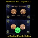 1960 Lincoln Cent Die Varieties Large And Small Date in Plastic Holder
