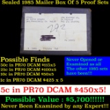 ***Auction Highlight*** Original sealed box 5- 1985 United States Mint Proof Sets (fc)