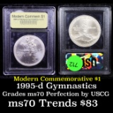 1995-d Olympics Gymnastics Modern Commem Dollar $1 Graded ms70, Perfection By USCG