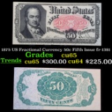 1875 US Fractional Currency 50c Fifth Issue fr-1381 Grades Gem CU