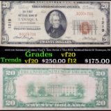 1929 $20 National Currency Type 1  Low Serial # 'The First National Bank Of Tamaqua, PA' Grades vf,