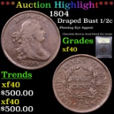 ***Auction Highlight*** 1804 Draped Bust Half Cent 1/2c Graded xf By USCG (fc)