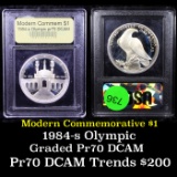 Proof 1984-S Olympic Modern Commem Dollar $1 Graded GEM++ Proof Deep Cameo By USCG