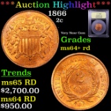 ***Auction Highlight*** 1866 Two Cent Piece 2c Graded Choice+ Unc RD By USCG (fc)