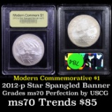 2012-p Star Spangled Banner Modern Commem Dollar $1 Graded ms70, Perfection By USCG