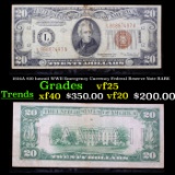 1934A $20 hawaii WWII Emergency Currency Federal Reserve Note RARE Grades vf+