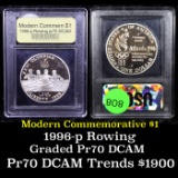 Proof 1996-P Olympics Rowing Modern Commem Dollar $1 Graded GEM++ Proof Deep Cameo By USCG
