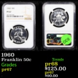 Proof NGC 1960 Franklin Half Dollar 50c Graded pr67 By NGC