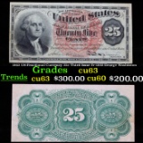 1863 US Fractional Currency 25c Third Issue fr-1302 George Washinton Grades Select CU