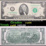 2013 $2 Green Seal Federal Reseve Note (Kansas City, MI) Grades Gem+ CU