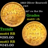 1863 Oliver Boutwell Civil War Token 1c Grades Select+ Unc RB
