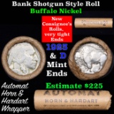 Buffalo Nickel Shotgun Roll in Old Bank Style 'Automat Horn & Hardart' Wrapper 1923 & d Mint Ends Gr