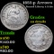 1853-p Arrows Seated Liberty Half Dime 1/2 10c Grades AU Details