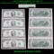 UNCUT MINT SHEET of 4x 2003 $2 Federal Reserve Notes All GEM or Better, James Bond Serial #'s