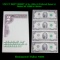 UNCUT MINT SHEET of 4x 1995 $2 Federal Reserve Notes All GEM or Better