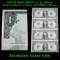 UNCUT MINT SHEET of 4x 2001 $1 Federal Reserve Notes All GEM or Better