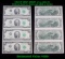 UNCUT MINT SHEET of 4x 2003 $2 Federal Reserve Notes All GEM or Better
