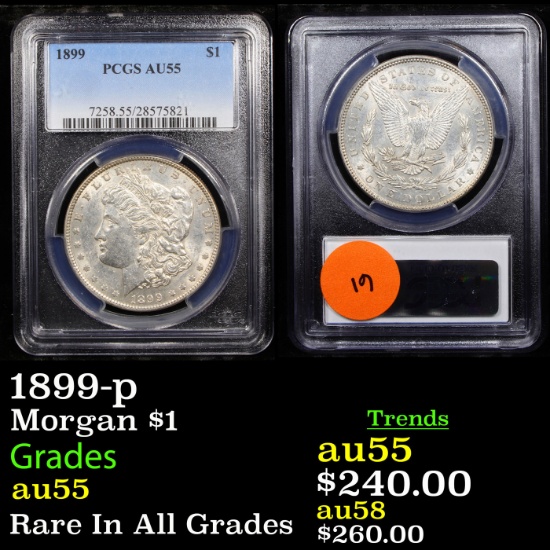 1899-p Morgan Dollar $1 Graded au55 By PCGS