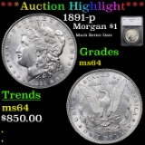 ***Auction Highlight*** 1891-p Morgan Dollar $1 Graded ms64 By SEGS (fc)