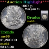 ***Auction Highlight*** 1897-p Morgan Dollar $1 Graded ms65+ By SEGS (fc)