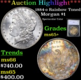 ***Auction Highlight*** 1884-o Rainbow Toned Morgan Dollar $1 Graded ms65+ By SEGS (fc)