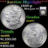 ***Auction Highlight*** 1889-p Morgan Dollar $1 Graded ms65+ By SEGS (fc)