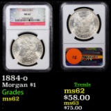 NGC 1884-o Morgan Dollar $1 Graded ms62 By NGC