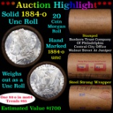 ***Auction Highlight*** Full solid date 1884-o Uncirculated Morgan silver dollar roll, 20 coins (fc)