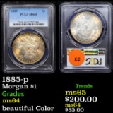 PCGS 1885-p Morgan Dollar $1 Graded ms64 By PCGS
