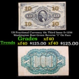 US Fractional Currency 10c Third Issue fr-1256 Washington Bust Green Reverse 