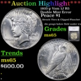***Auction Highlight*** 1935-p Vam 1J R5 Double Mint Error Peace Dollar $1 Graded ms65 By SEGS (fc)