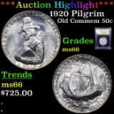 ***Auction Highlight*** 1920 Pilgrim Old Commem Half Dollar 50c Graded GEM+ Unc By USCG (fc)