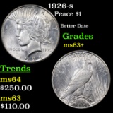 1926-s Peace Dollar $1 Grades Select+ Unc