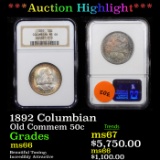 ***Auction Highlight*** NGC 1892 Columbian Old Commem Half Dollar 50c Graded ms66 By NGC (fc)