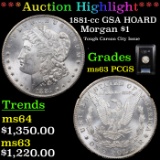 ***Auction Highlight*** PCGS 1881-cc GSA HOARD Morgan Dollar $1 Graded ms63 By PCGS (fc)