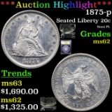 ***Auction Highlight*** 1875-p Twenty Cent Piece 20c Graded Select Unc By USCG (fc)